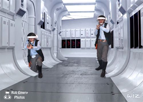 Security attempting to stop the empire boarding a diplomatic ship